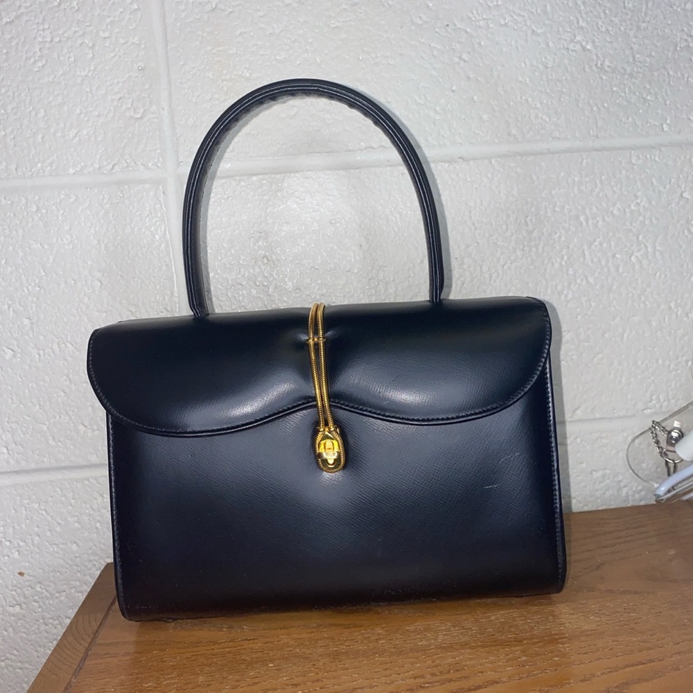 Black leather vintage purse